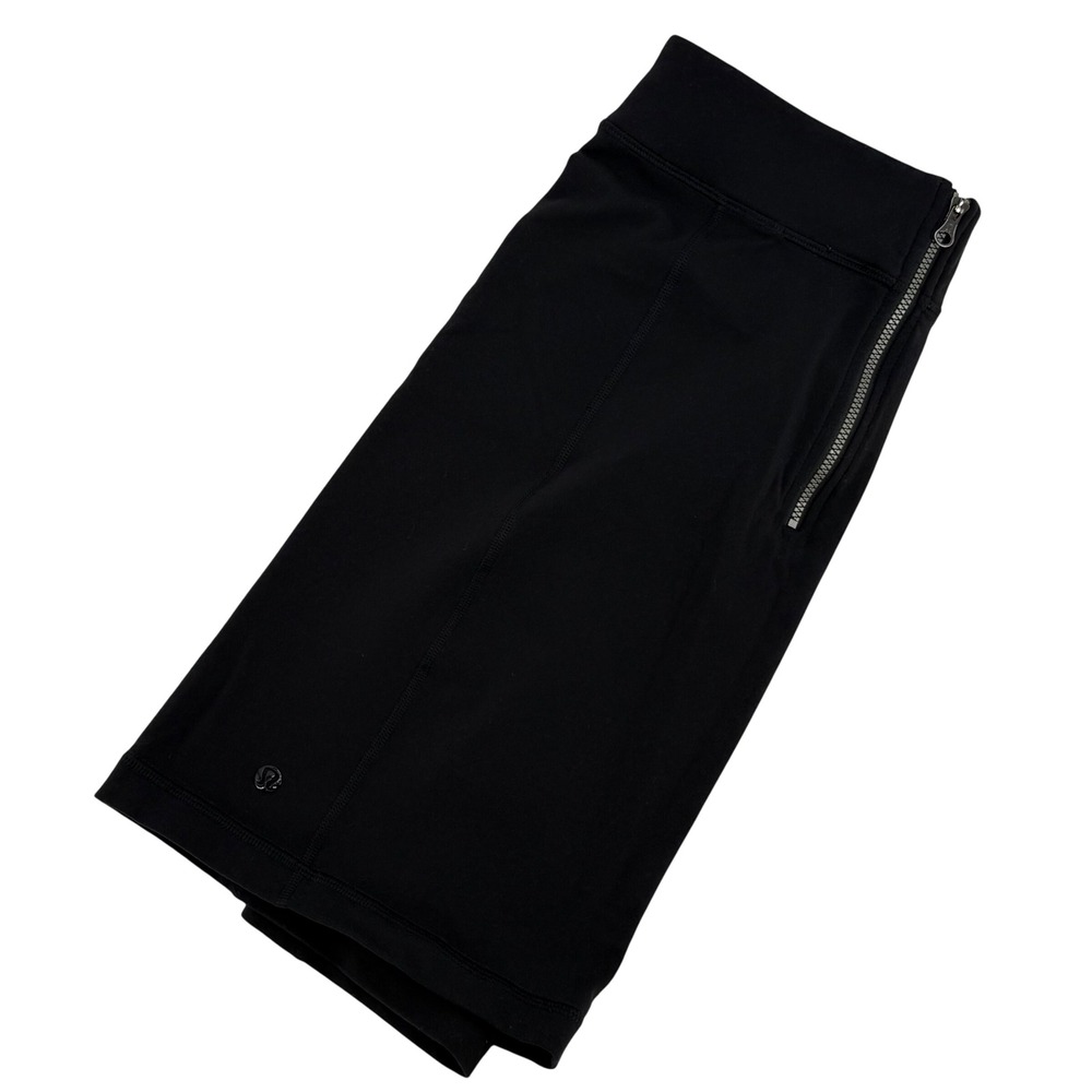Lululemon Rocket Pencil Skirt Womens Size 6 Black Athleisure Zipper Accents‎